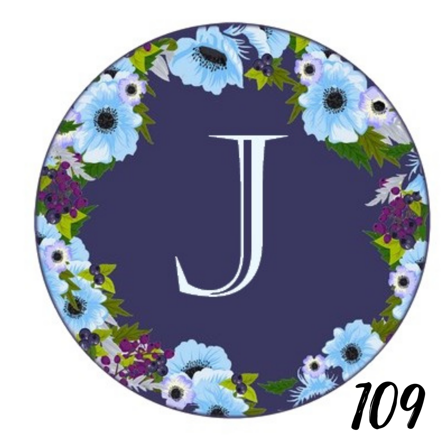 Initials - Blue Floral  Badge ID Reel