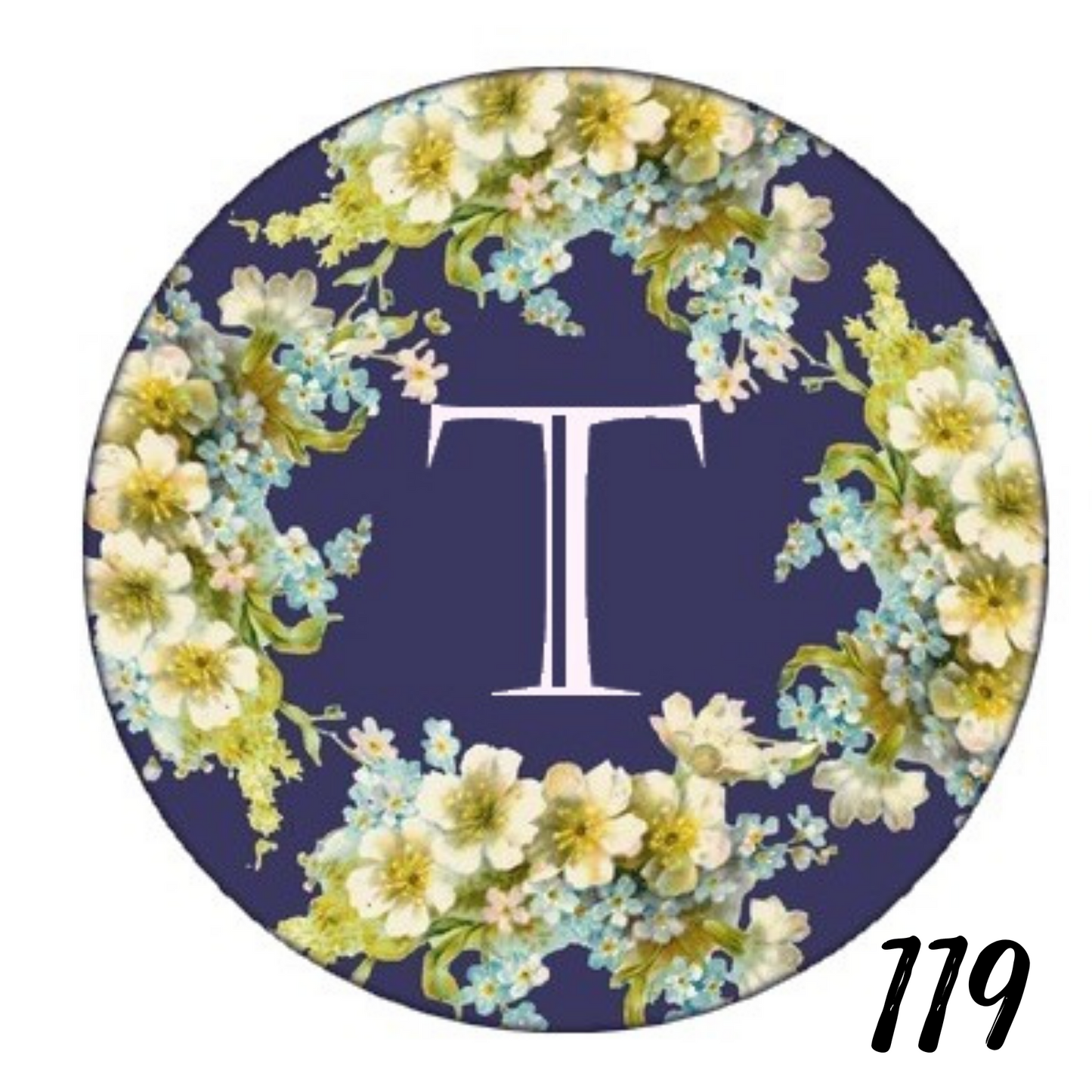 Initials - Blue Floral  Badge ID Reel