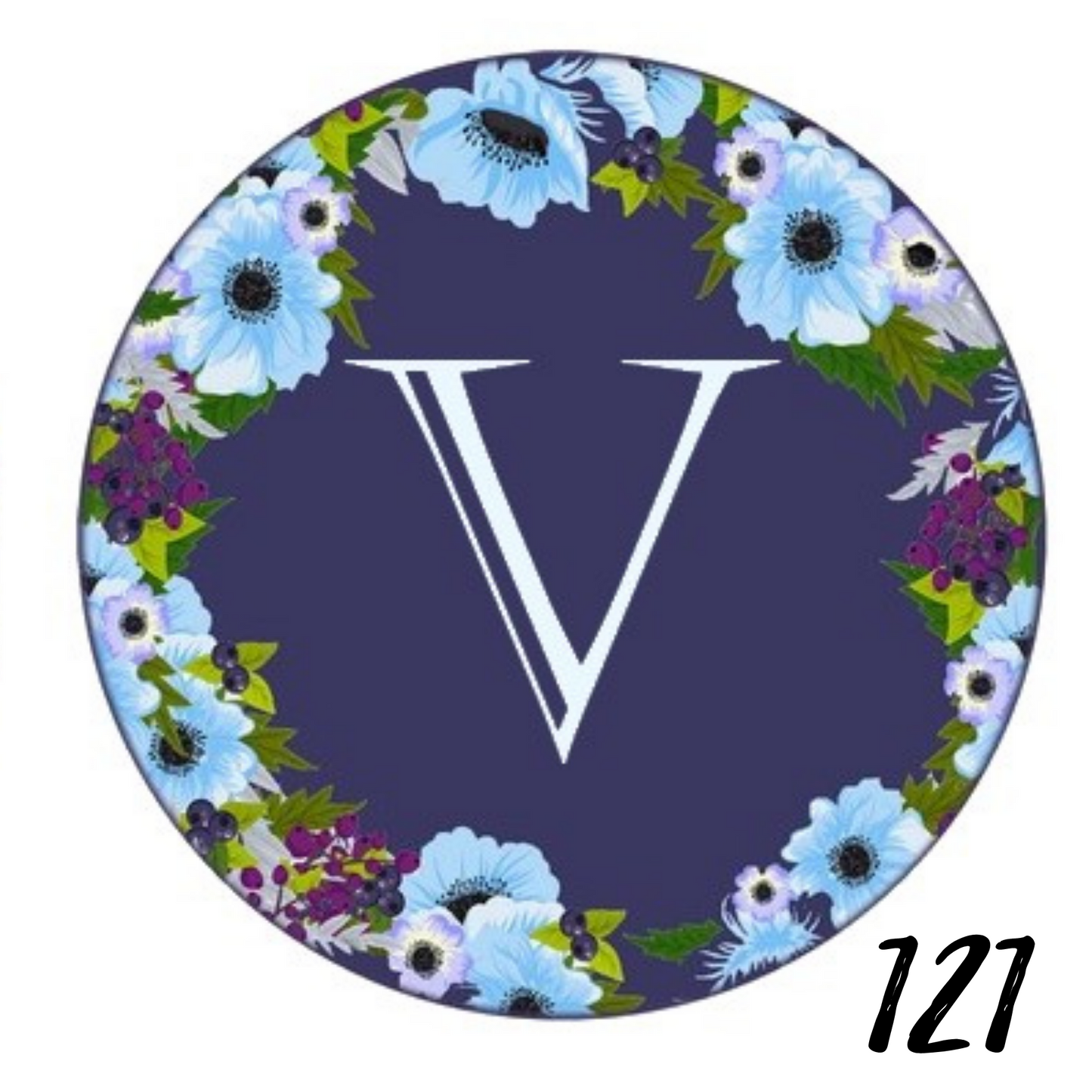 Initials - Blue Floral  Badge ID Reel