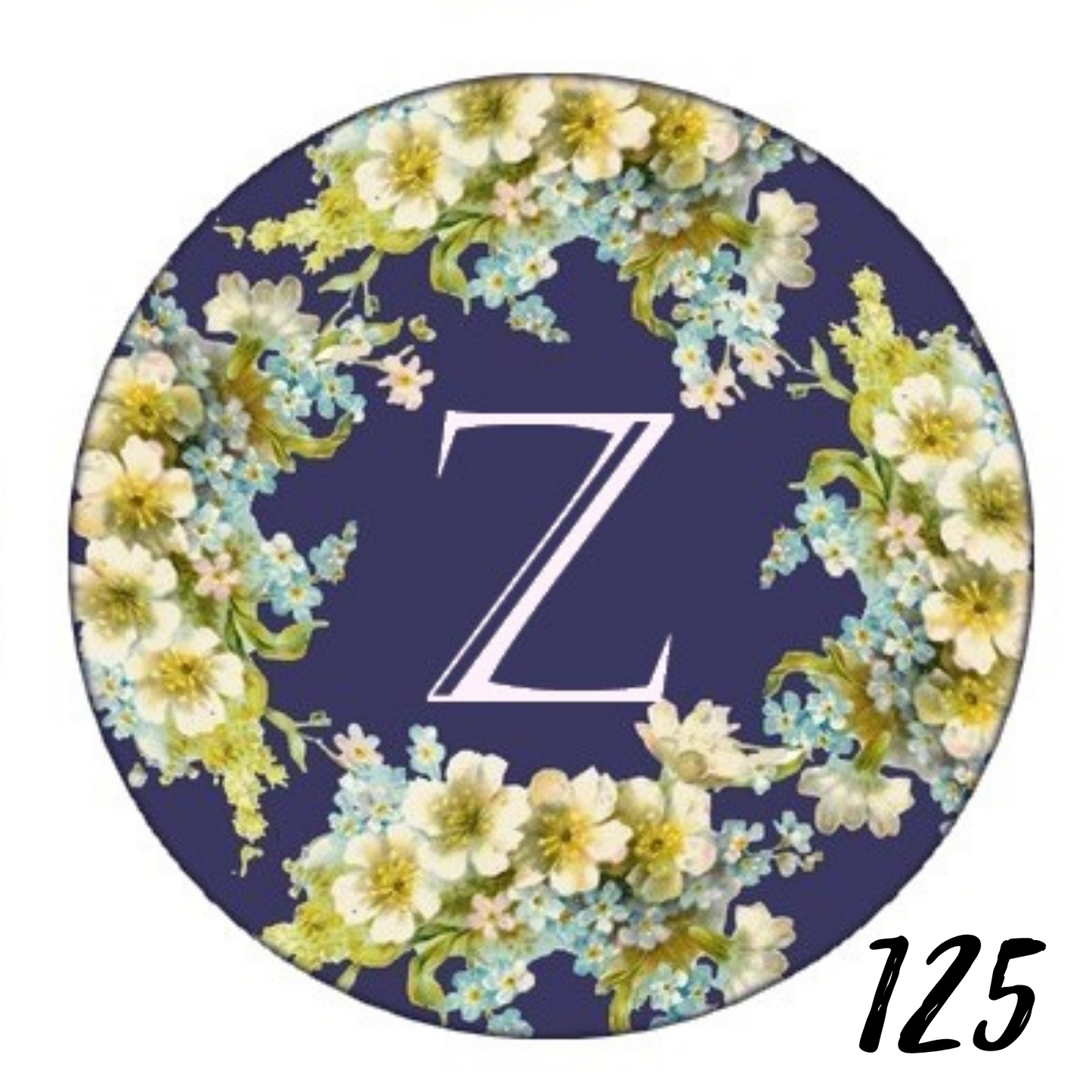 Initials - Blue Floral  Badge ID Reel