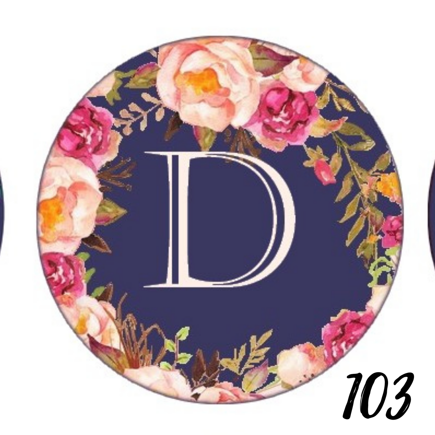 Initials - Blue Floral  Badge ID Reel