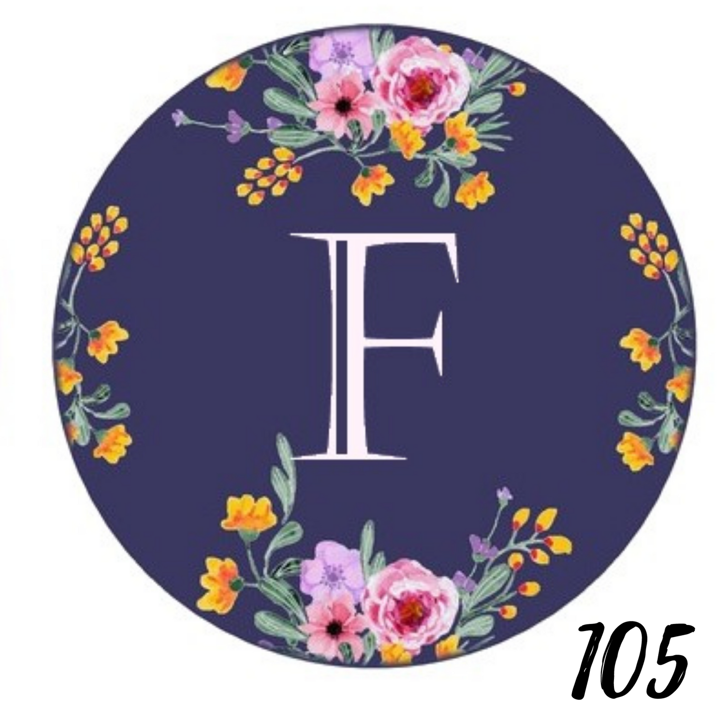 Initials - Blue Floral  Badge ID Reel