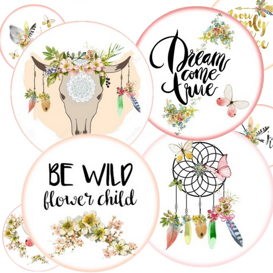 Boho Flower Child Badge ID Reel